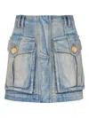 Balmain Women Belted Skirt In Blue