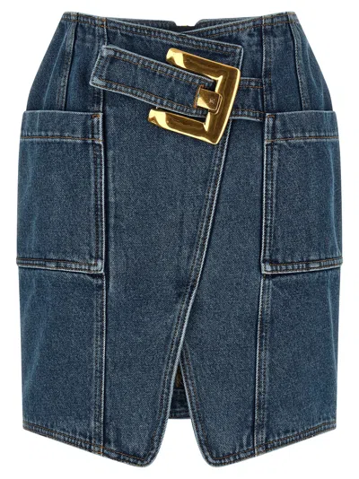 Balmain 'belted' Skirt In Blue