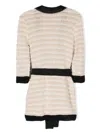 Balmain Belted Striped Cardigan In Neutrals