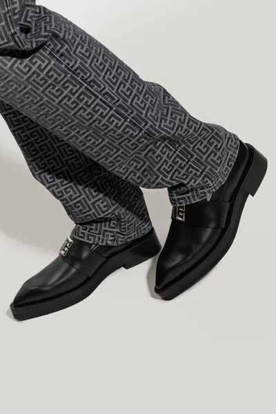 Balmain Ben Leather Loafers In Black