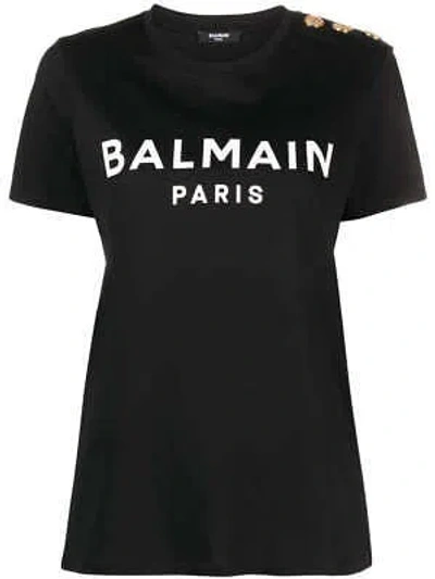 Pre-owned Balmain Bf1ef005bb02 Woman Noir/blanc T-shirt And Polo 100% Original