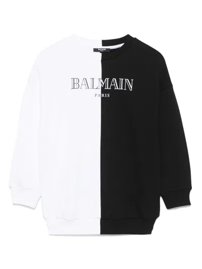 BALMAIN BI-COLOUR SWEATSHIRT