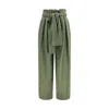 Balmain Belted Pleated Cotton And Linen-blend Twill Tapered Pants