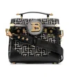 Balmain Bicolor Jacquard B-buzz 23 Bag In Black