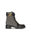 Balmain Bicolor Jacquard Ranger Romy Ankle Boots In Black