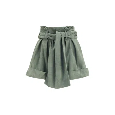 Balmain Bicolor Lamb Ovis Aries Aries Bermuda Shorts In Green