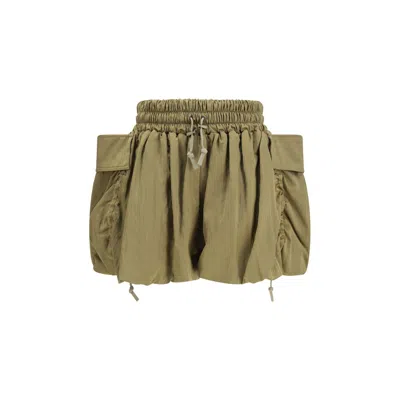 Balmain Bicolor Viscose Bermuda Shorts In Green