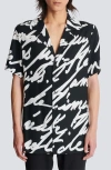 Balmain Big Love Letter Pajama Shirt In Black