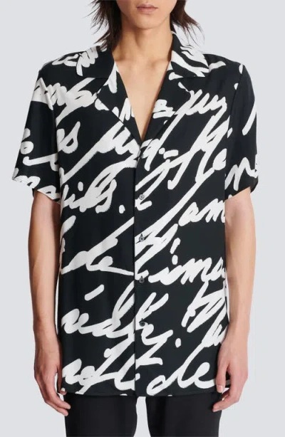 BALMAIN BALMAIN BIG LOVE LETTER PAJAMA SHIRT