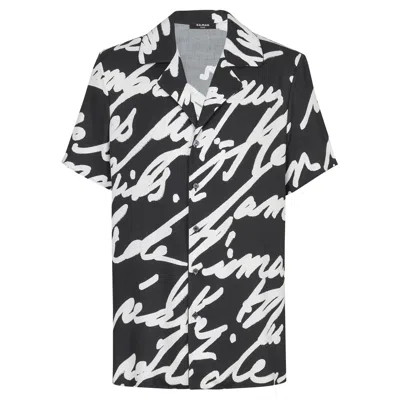 Balmain Big Love Letter Pyjama Shirt In Black