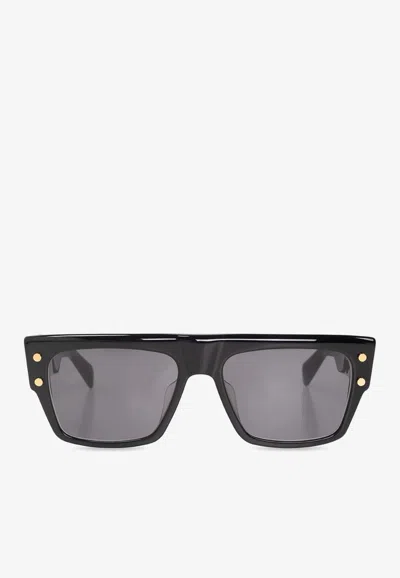 Balmain Biii Square Sunglasses In Black