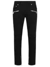 Balmain Cotton Blend Black Denim Jeans With Multi-pocket Design In Black