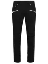Balmain Cotton Blend Black Denim Jeans With Multi-pocket Design In Black