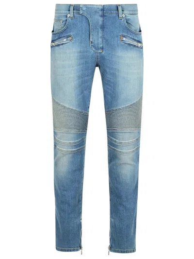 Balmain Biker Jeans In Blue
