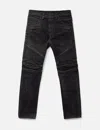 Balmain Biker Panelled Jeans In Black