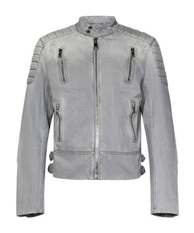 BALMAIN BALMAIN ZIP-UP BIKER DENIM JACKET