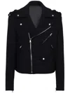 Balmain Wool Felt Biker Jacket In