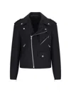 Balmain Wool Felt Biker Jacket In In Black  