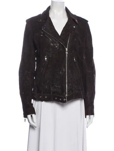Pre-owned Balmain Biker Jacket In Brown