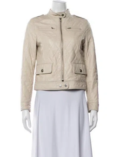 Pre-owned Balmain Biker Jacket In Neutral
