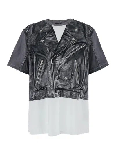 Balmain Biker Jacket Print T-shirt