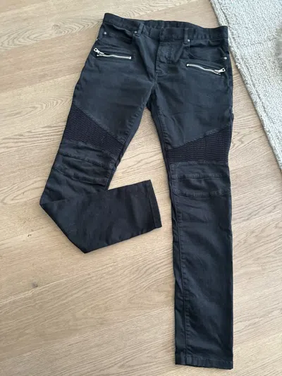 Pre-owned Balmain Biker Jean 2018/2019 In Black