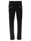 Balmain Cotton Blend Black Denim Jeans With Multi-pocket Design