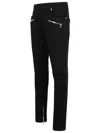 Balmain Cotton Blend Black Denim Jeans With Multi-pocket Design In Black