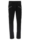 Balmain Cotton Blend Black Denim Jeans With Multi-pocket Design In Black