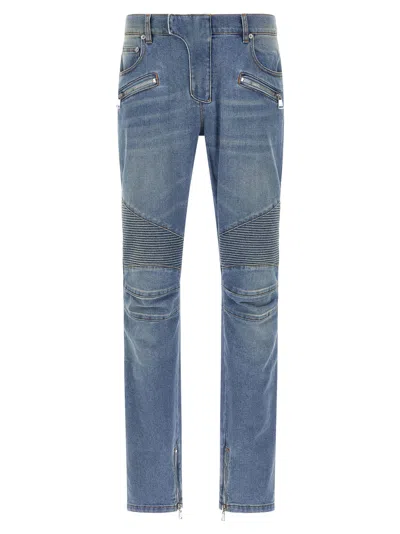 Balmain Biker Jeans In Blue
