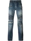 Balmain Biker Jeans In Blue