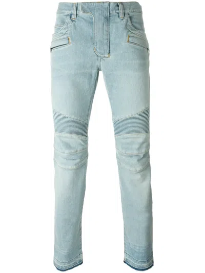 Balmain Biker Jeans In Blue