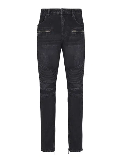 Balmain Straight Trousers Nylon Silk Belt Loops In Black