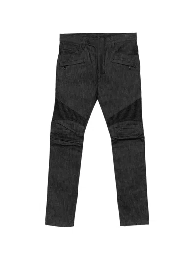 BALMAIN BIKER PANELLED JEANS