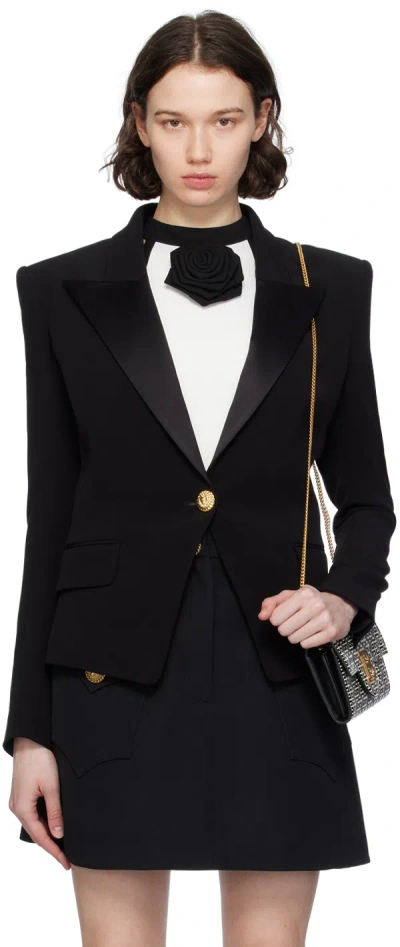 Balmain Black 1-button Blazer In 0pa Noir