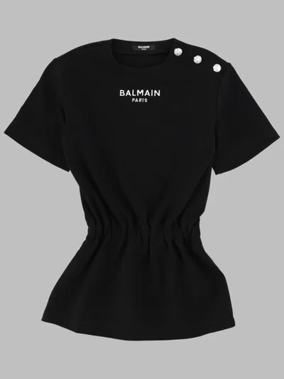 Balmain Viscose Knit Dress In Black