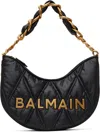 Balmain Black 1945 Soft Moon Bag In Eaf Noir/kaki