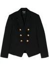 Balmain 6-button Double-breasted Wool Blazer In Black