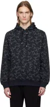Balmain Men's Allover Couture Label Hoodie In Eab Noir/blanc