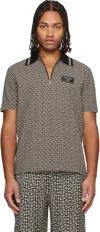Balmain Men Labyrinth Polo Shirt With Jacquard Effect In Multi