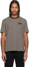 Balmain Men Jacquard T-shirt With Pb Labyrinth Monogram In Multi