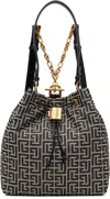 Balmain Black & Gray Pulse Monogram Jacquard Backpack