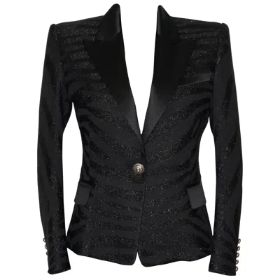 Pre-owned Balmain Black And Lurex Jacket