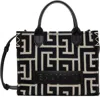 Balmain Black & Off-white B-army Monogrammed Bag In Gfe Ivoire/noir