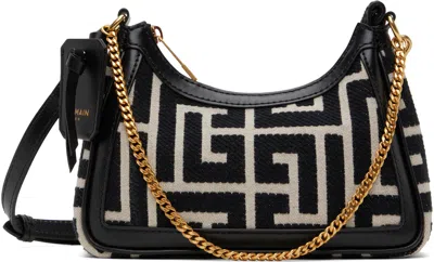 Balmain Black & Off-white B-army Shoulder Bag In Gfe Ivoire/noir