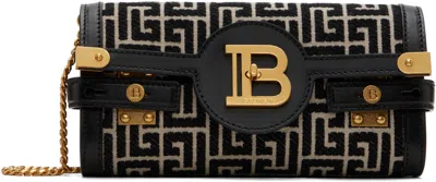 Balmain Black & Off-white B-buzz 23 Bag In Gfe Ivoire / Noir