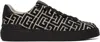 Balmain Black & Off-white B-court Jacquard Monogram Sneakers In Edk Noir/ivoire