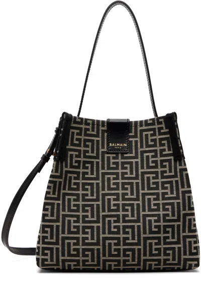 Balmain Black & Off-white Release Bucket Bag