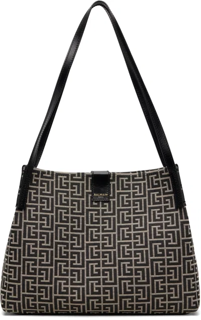 Balmain Black & Off-white Release Small Shopper Bag