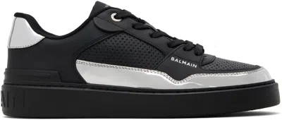 BALMAIN BLACK & SILVER B-COURT FLIP SNEAKERS